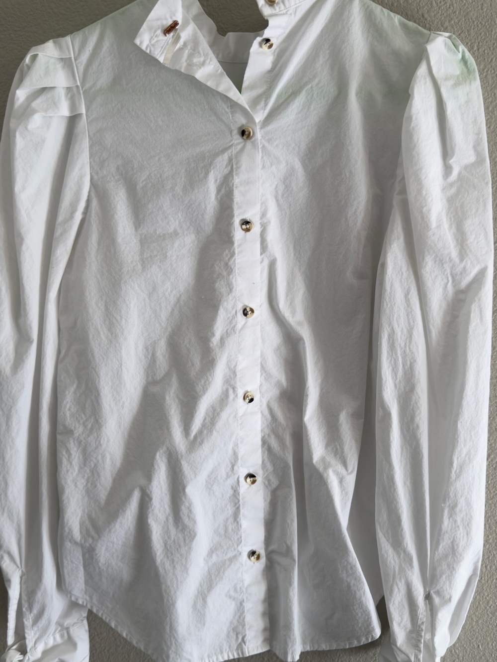 Free People White Button Front Long Sleeve Shirt XS sku44